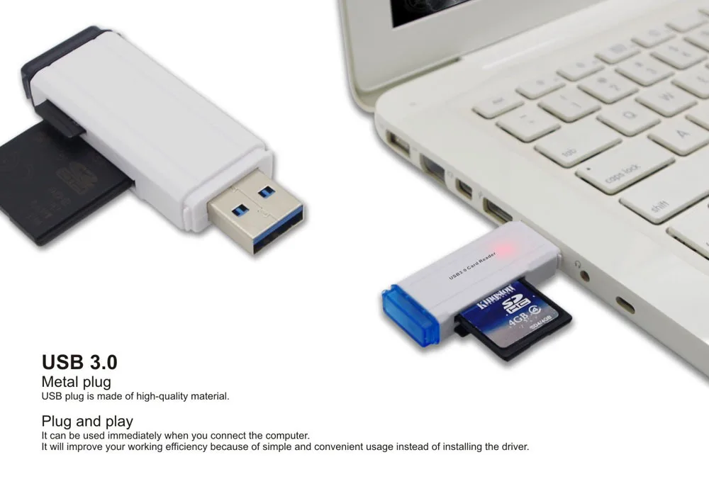 USB 3,0 кард-ридер для MicroSD-MicroSDHC-MicroSDXC-SDHC-SDXC