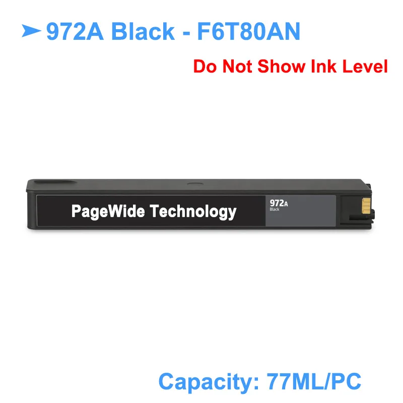 [Третьей вечерние бренд] для hp 972A 972 в сменный чернильный картридж для hp PageWide Pro 352dw 452dn 452dw 377dw 477dn 477dw 577dw - Цвет: 1PC HP972A -Black