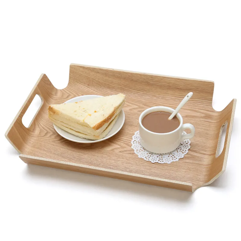 Fashion Creative Wooden Plate Tray Cup Tray Rectangular European Tea
