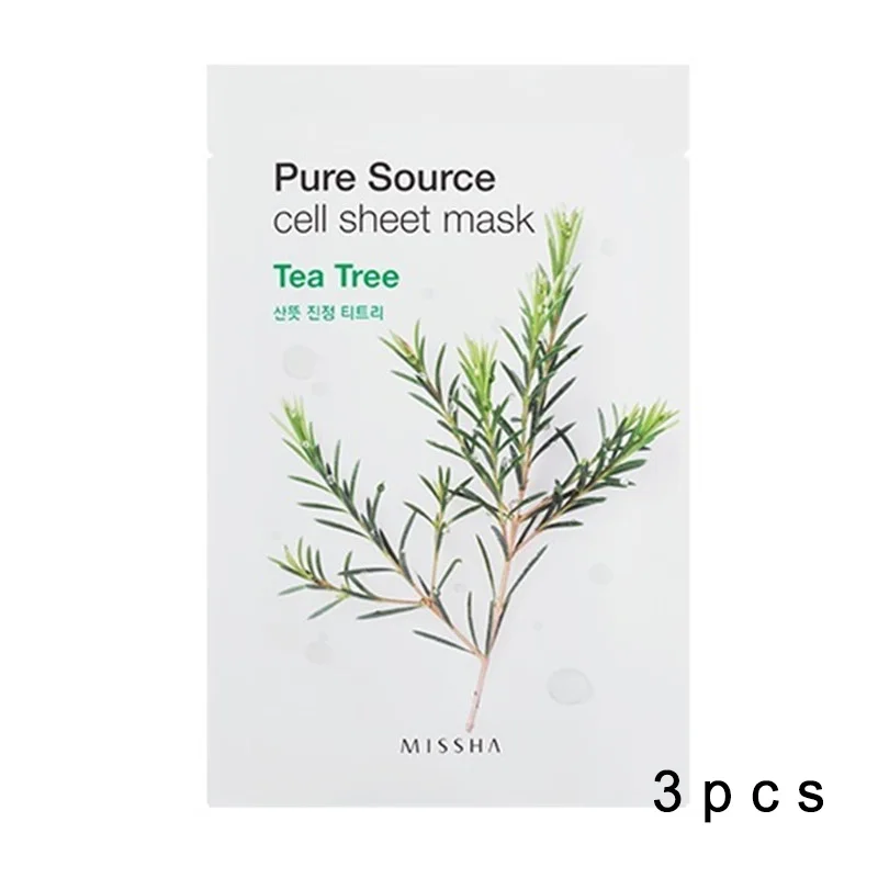 Tea Tree MISSHA корейский 3 шт чистый источник сотовый лист маска против морщин анти старение Отбеливание маска для лица Уход за кожей - Цвет: Tea Tree