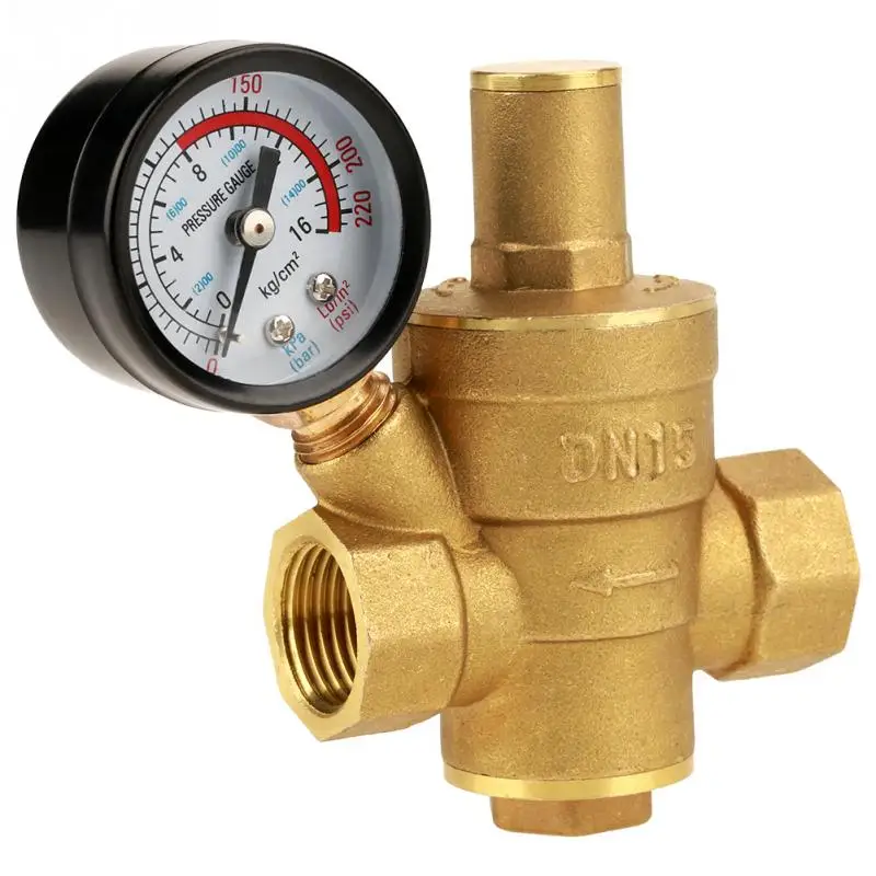 DN15 регулируемый клапан для поддержания давления воды редуктор регулятора с манометром латунный редуктор давления воды Инструменты
