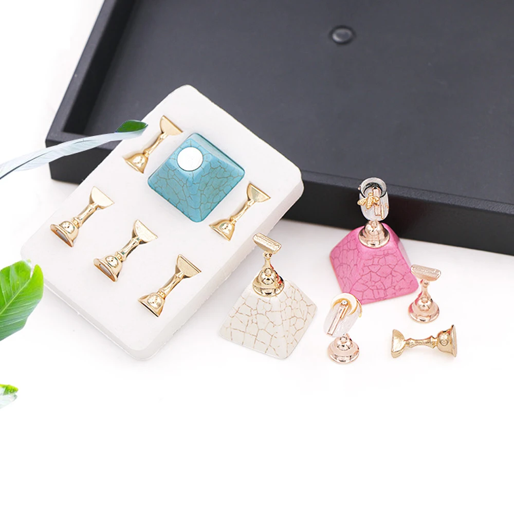 

False Nail Tips Display Stand Holder Set Magnetic Clear Showing Shelf Practice Holders Manicure Nail Salon Tools A445
