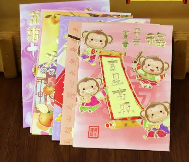 freeshipping 12pcs 8 11 5cm cartoon red envelope money envelope bag