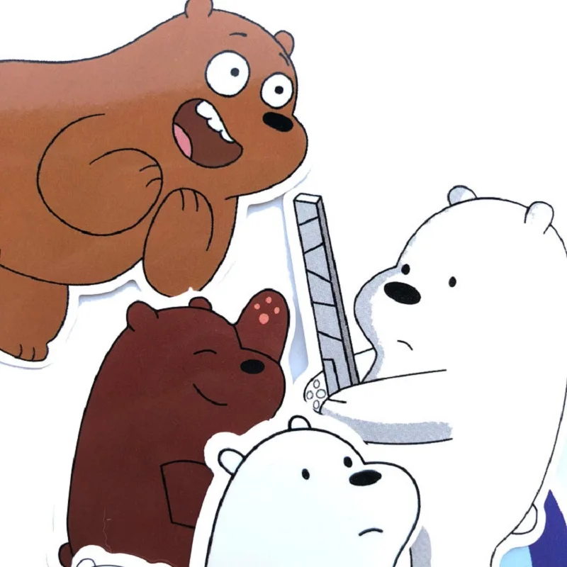 42 шт. голый медведь милые движущиеся наклейки с комиксами багажная тележка коробка скейтборд Водонепроницаемый Персональный мультфильм