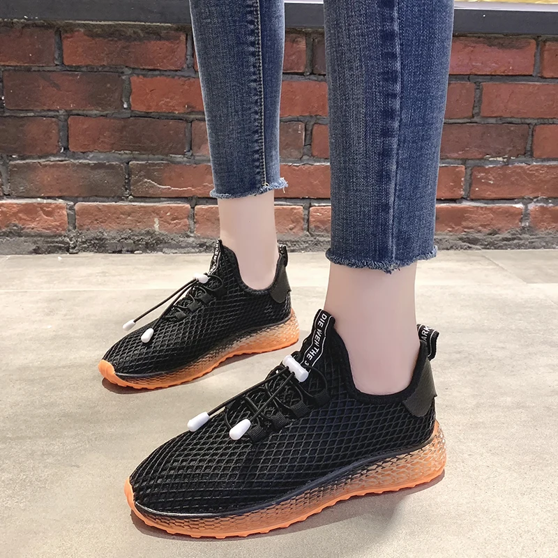 

brand designer trendy 2019 Fashion breathbale basket femme jelly shoes simple women sneakers ladies Anti-slip tenis feminino