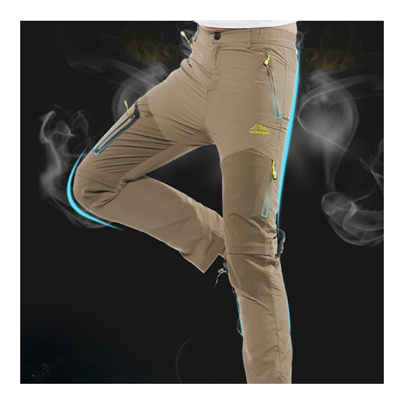 Hombres Nuevos de verano senderismo Trekking pescado campamento subir pantalones de secado rápido Plus Tamaño Viaje de gran tamaño impermeable secado rápido Pantalones cinturón