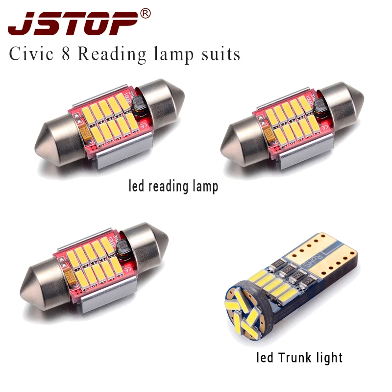 

JSTOP 4piece/set led car reading lamp 31mm 4014SMD Dome bulbs canbus C5W festoon super bright 6000K w5w t10 194 lamp 12V lights