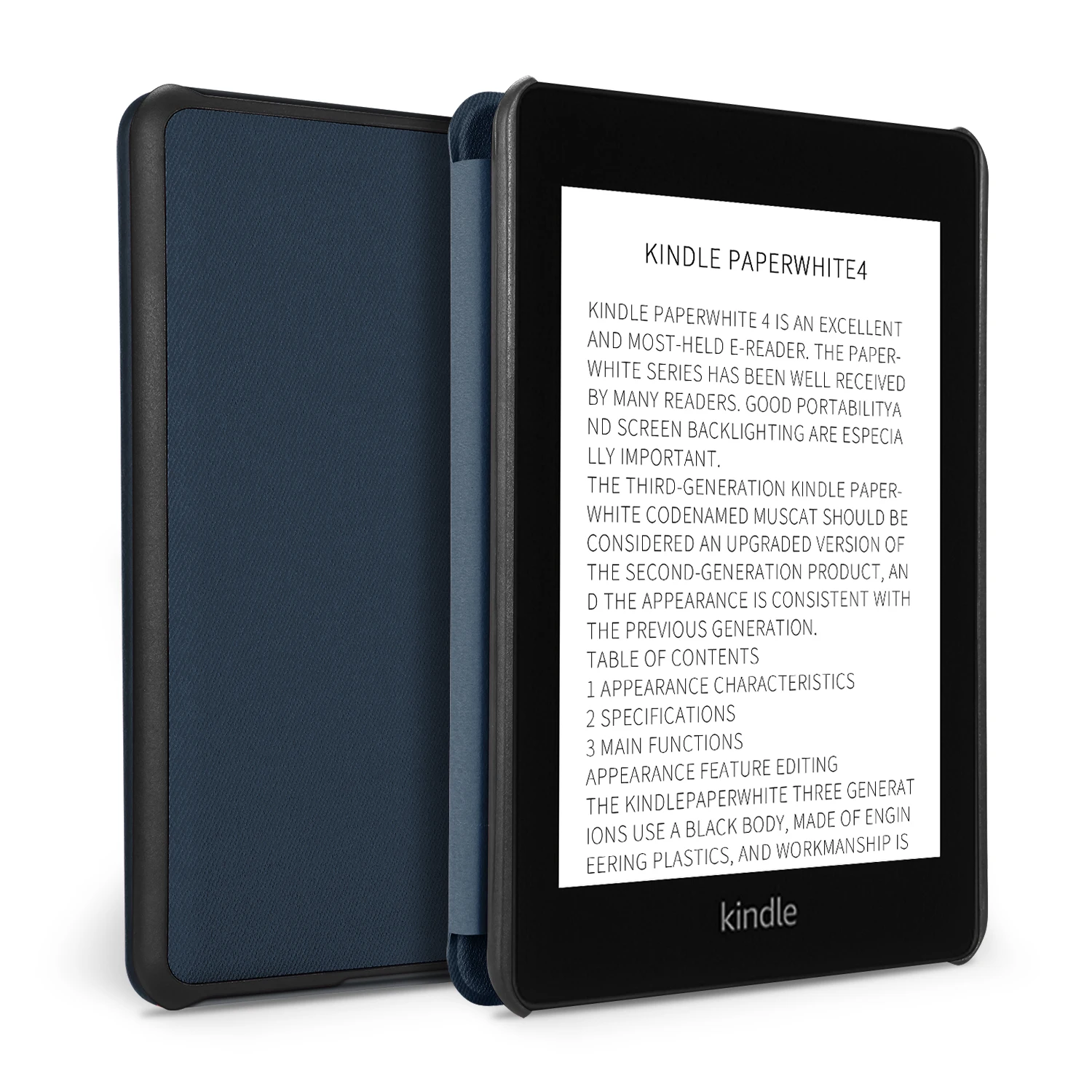 Чехол для Amazon Kindle Paperwhite 4, 6 дюймов, роскошный, из искусственной кожи, умный, флип-чехол, чехол для Amazon Kindle Paperwhite 4, 6,0 дюймов, чехол - Цвет: Тёмно-синий