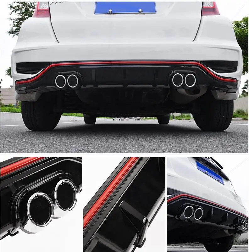 

JIOYNG ABS Rear Bumper Diffuser Spoiler with Exhaust Tips For HONDA FIT JAZZ GK5 2018 2019 RS STYLE BY EMS