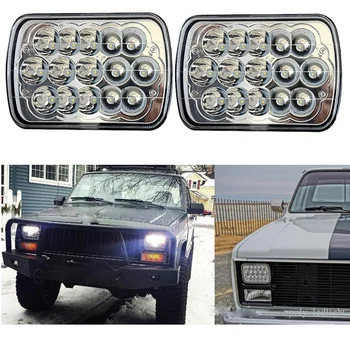 

TNOOG 2Pcs 45w Rectangle 7x6 Led Headlights Pair 6054 Led Headlight 5x7 Led Headlights Hi/Low Led Sealed Beam for Chevy S10 H4