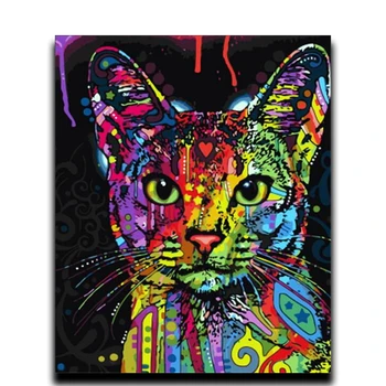 

Diamond Painting cross stitch Crafts motifs Diy 5d round diamond Mosaic Full embroidery Color Home Decoration cat face