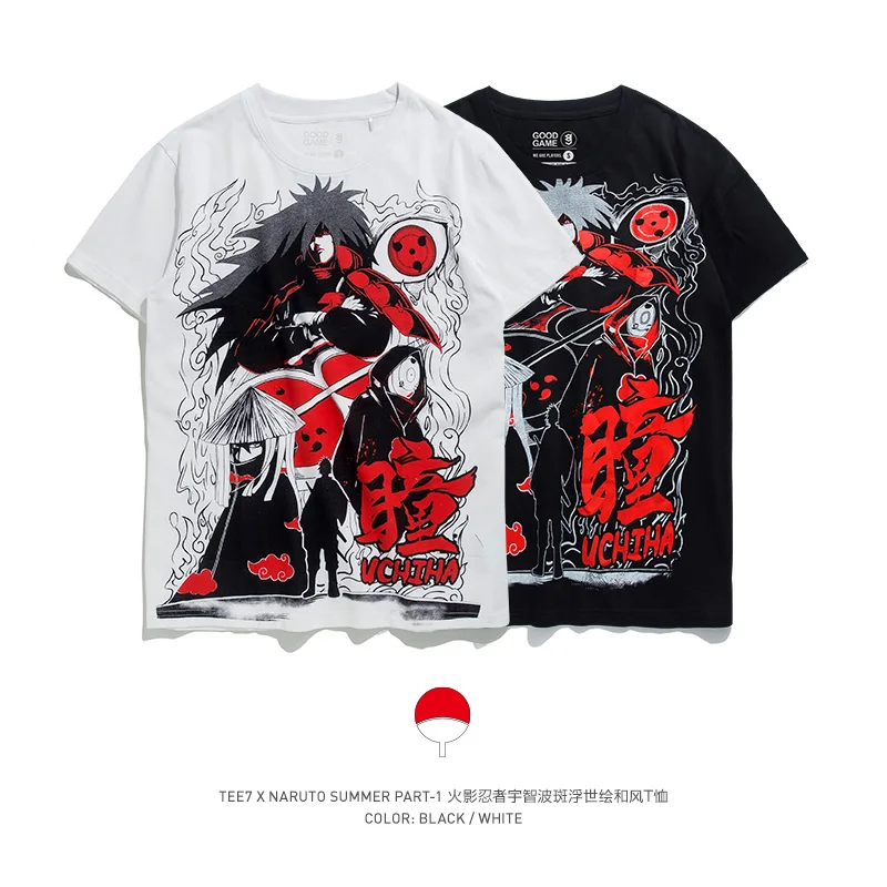 Tanie TEE7 mężczyzn Casual krótki rękaw t shirt Naruto bawełna moda 3D drukuj góra mężczyzna O Neck Fittness fajne komfort bluzka
