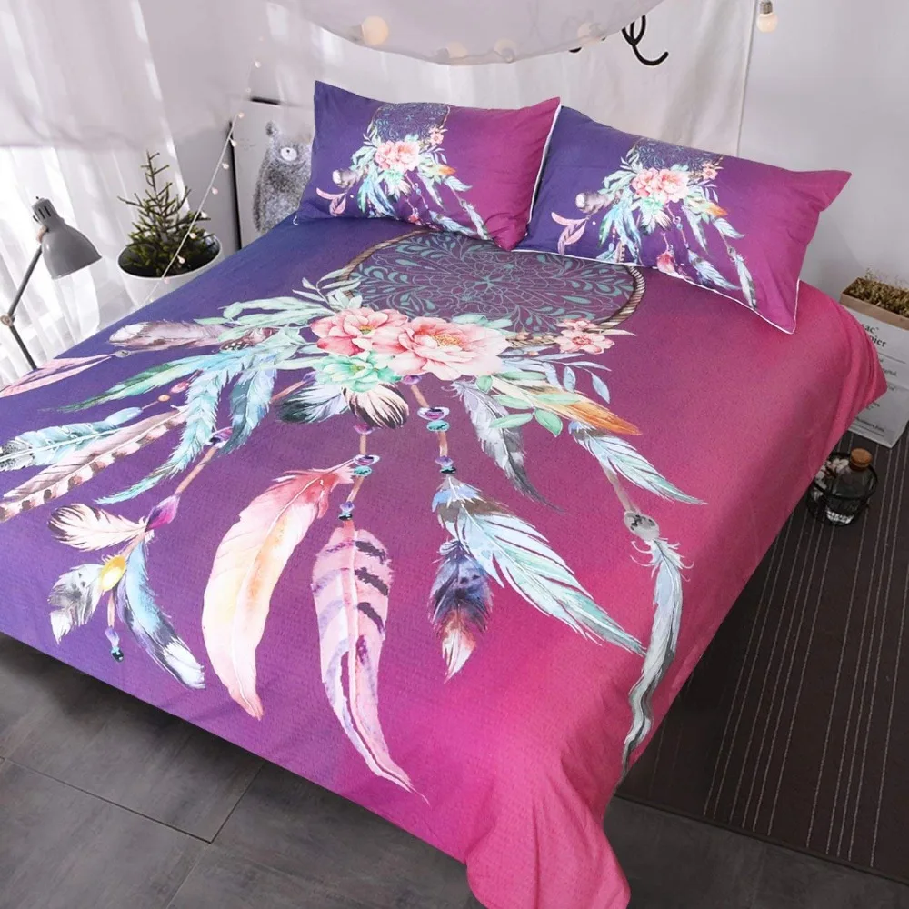 Dreamcatcher Colorful Bedding 3 Piece Dream Catcher Duvet Cover Set