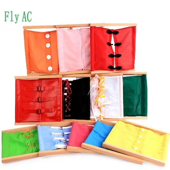 

Beech Wooden Montessori Kids Toy Baby Dressing Cloth Teaching Learning Educational Preschool Training Teaching equipment