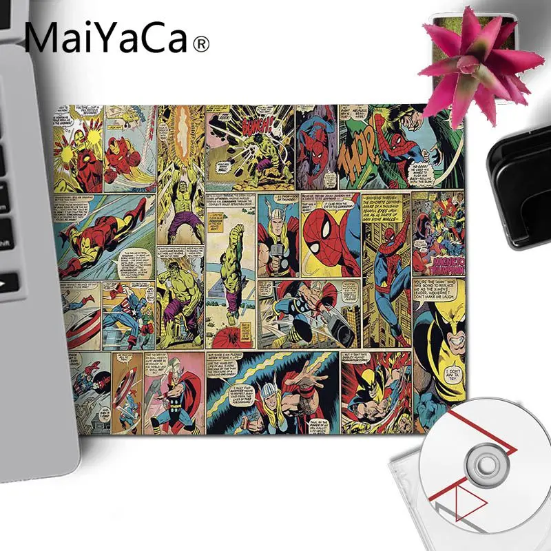 No Lock Edge25x29cm MaiYaCa Лидер продаж Мстители Marvel Comics маленькие игровые коврики для мыши Настольный коврик DIY дизайн игровая мышь подкладка для коврика для ПК ноутбук - Цвет: No Lock Edge25x29cm