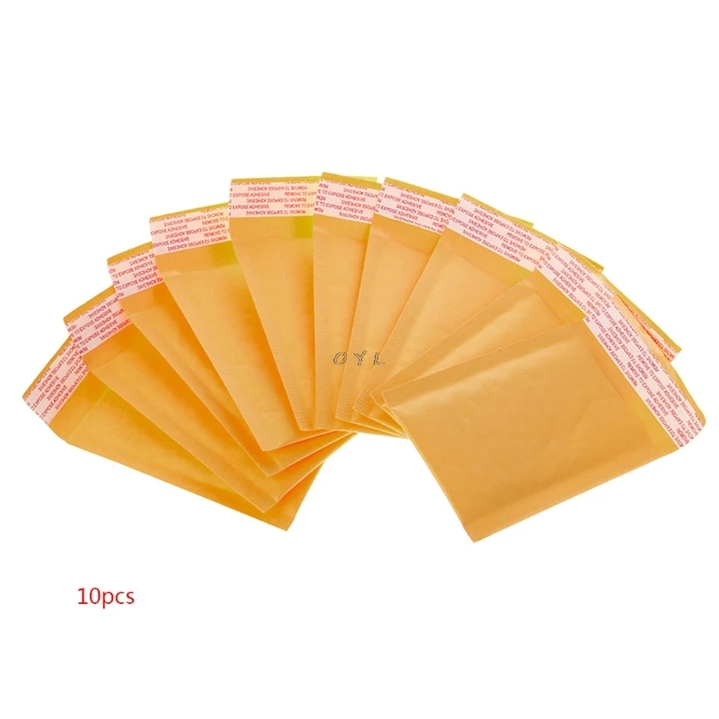10 Pcs Kraft Bubble Mailers Yellow Padded Mailing Bags Paper Shipping