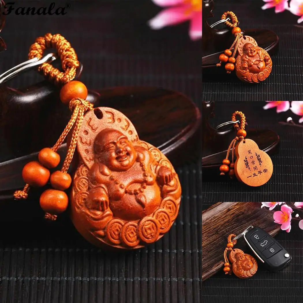 

Jewelry Key Chain Unisex Fashion Buddha Lotus Character Pendant Keychain Lucky Chinese Maitreya Custom Fashion Keyring Gifts