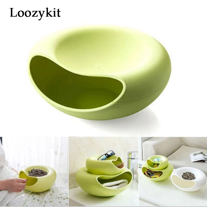 Loozykit двухслойный сухой фруктовый контейнер ящик для хранения закусок Дыня чаша с