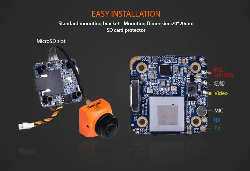 Runcam split 3 Micro Nano Dc5-20v 1080 p/60fps Hd запись и wdr Fpv камера Pal/ntsc переключаемая 40 мс низкая задержка для Rc