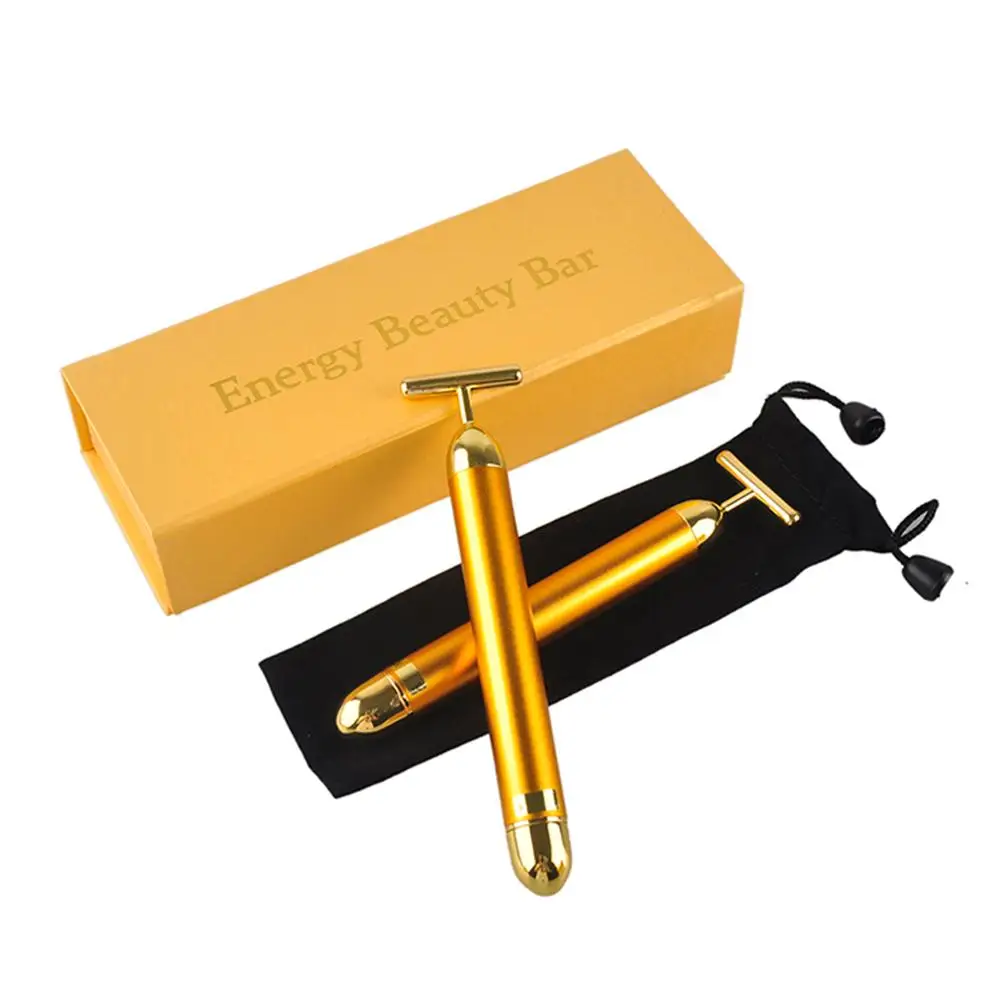 

Slimming Face tool 24k Gold Vibration Facial Beauty Roller Massager Stick Lift Skin Tightening Wrinkle Bar Face with Retail Box