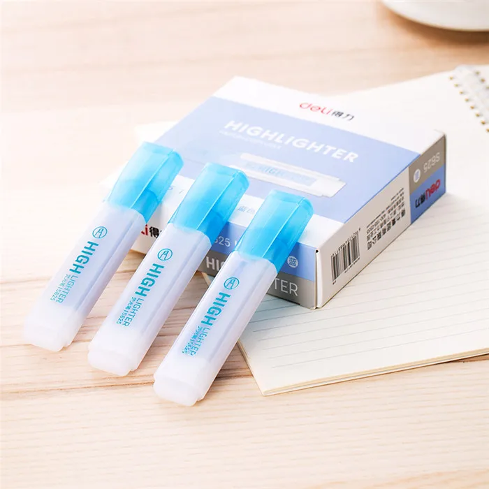 Deli 6 Color Highlighter Waterproof Art Drawing Writing Markers Pen Fast Dry Fluorescent Bright Color Office School Highlighters (29)
