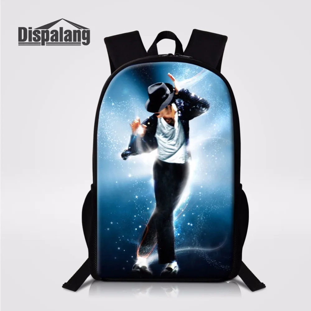 Dispalang Прохладный Super Star Майкл Джексон печатает детей школьные рюкзаки 16 дюйма основной студент Bookbag Для женщин школьные сумки
