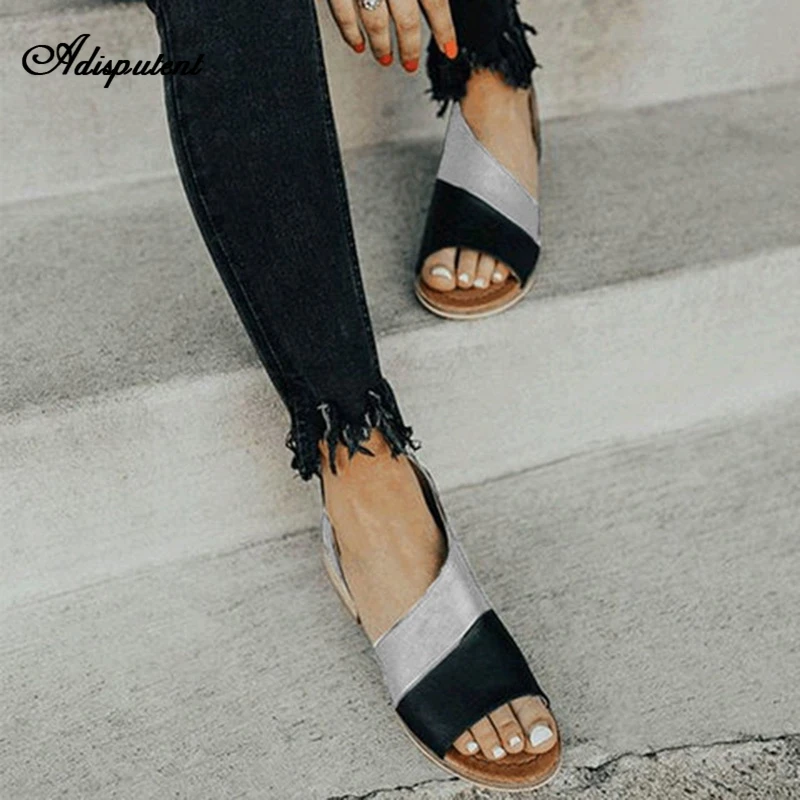 

Adisputent 2019 Summer Women Fashion Sandals Casual Peep Toe Pointed Flat Sandals Fish Mouth Breathable Shoes Chaussures Femmes