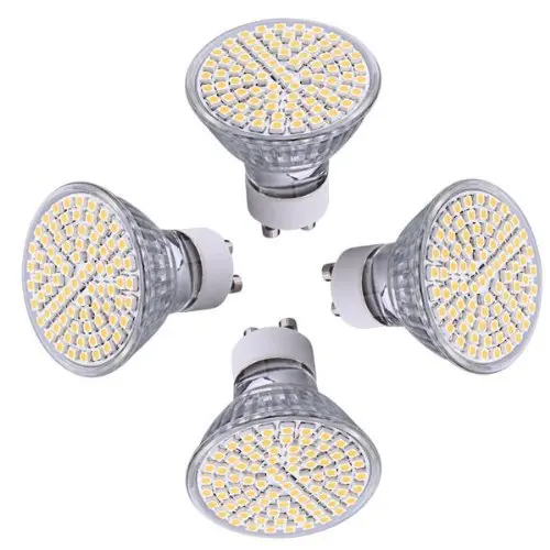 

4 X GU10 Ampoule Lampe Spot 3528 SMD 80 LEDs Blanc Chaud 3600K AC 230V 5W