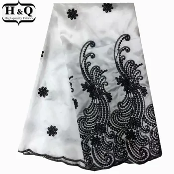 

Raw Silk George lace 2017 New high quality embroidery design with sequins African Satin George Lace fabric for women dress