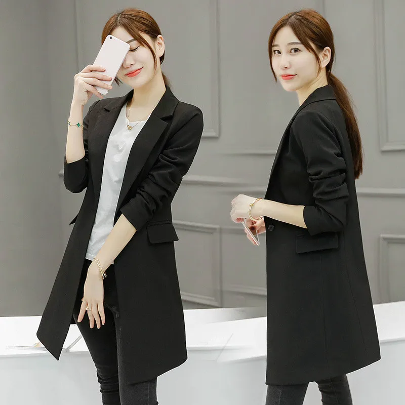 Women Blazer Coat 2018 New Black Fashion Casual Jacket