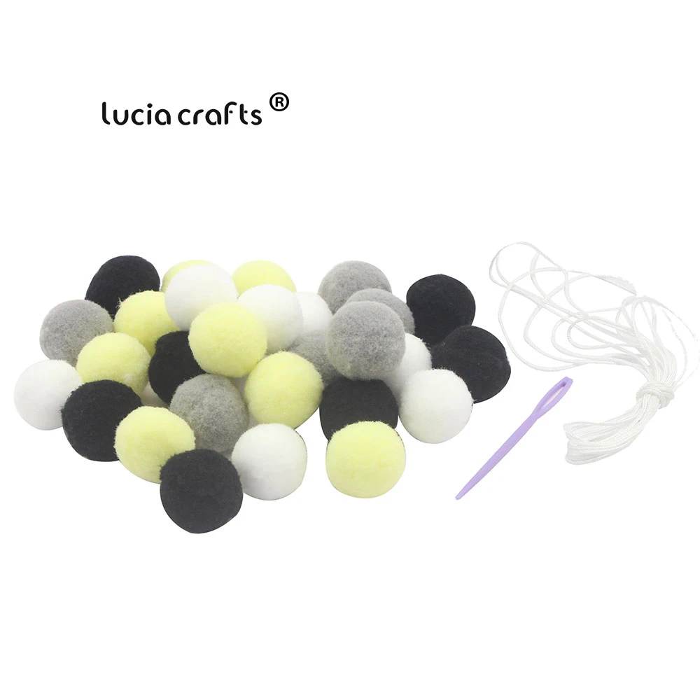 Lucia ремесла около 30 шт./лот шерсть фетровые шары скандинавском стиле DIY Детская комната украшения висят на стене Pom Poms реквизит J1006 - Цвет: Color 6