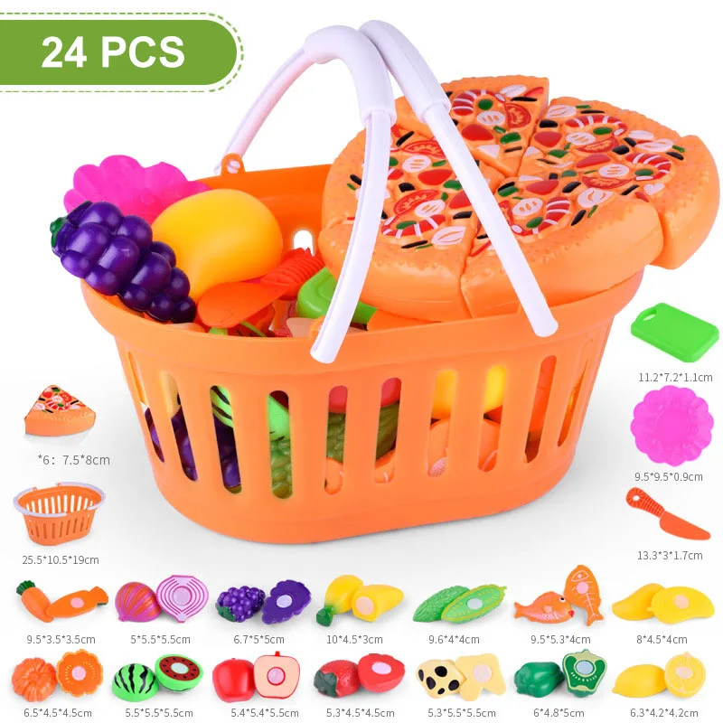 1 комплект Дети Девочка ролевые игры искусственные фрукты, овощи подарок забавная игра YH-17 - Цвет: 24pcs