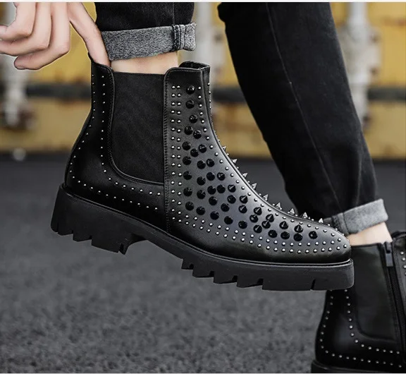 Couro Vestido Mens Estilo Novo As 1 Slip Baixo Salto Para Homens Boot Martin Respirável Ankle Botas De Pic Moda Genuíno on qrFCIrxw17