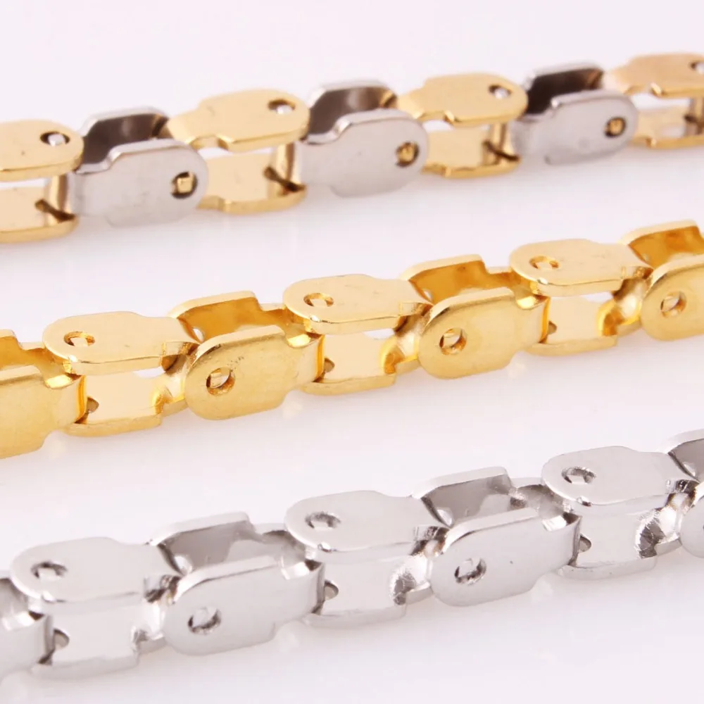 New Arrival 5mm Silver Gold Bycycle Biker Chain Link Necklace Stainless