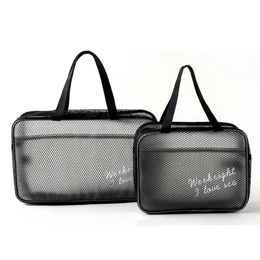 

Waterproof Dry Wet Mesh Bath Toiletry Bag Beach Mesh Bag Cosmetic Travel Tote Large Capacity Women Bags Collect Package