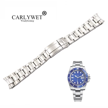 

CARLYWET 20 21mm Silver Middle Polished 316L Solid Stainless Steel Watch Band Belt Strap Bracelets For Submariner GMT