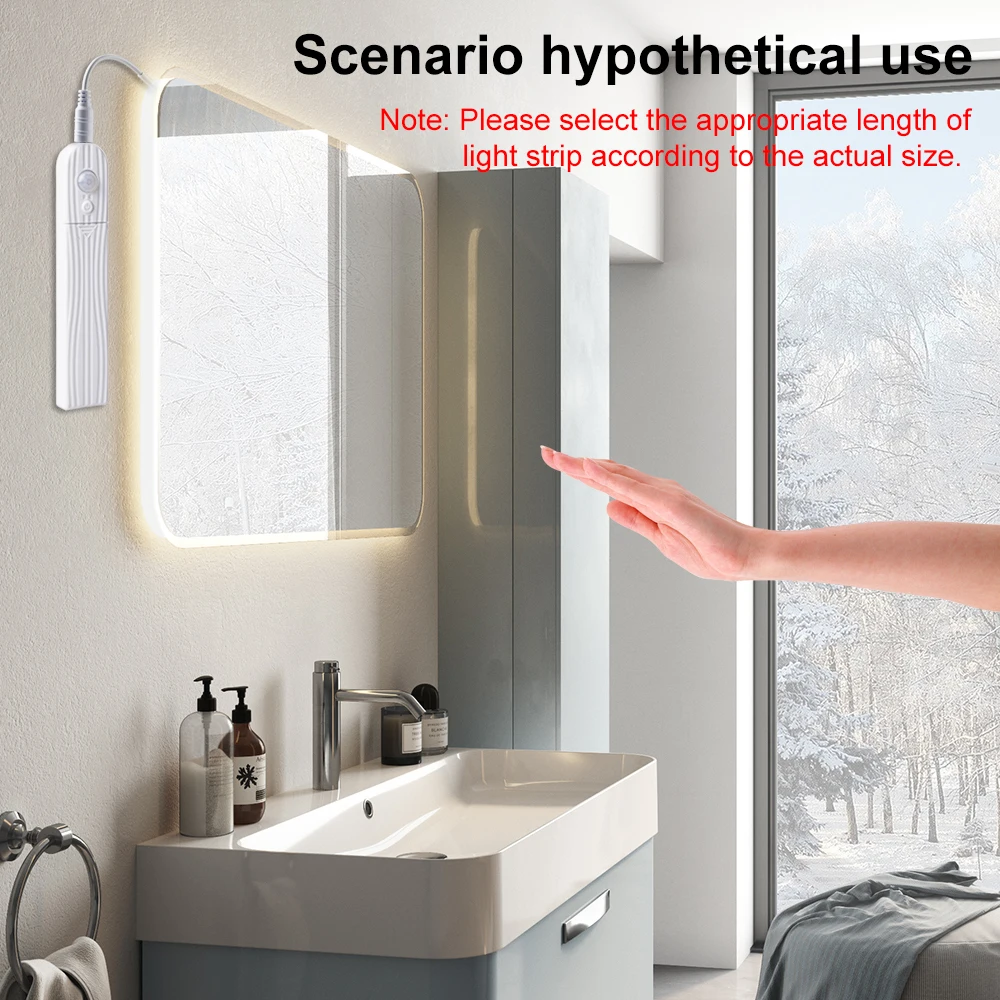 

Motion Sensor Night Light Flexible LED Strip Waterproof 5V Wireless Cabinet Lighting PIR LED Light Tape LED Closet Lamp 1m 2m 3m