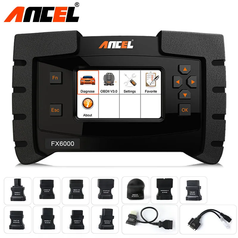 

OBD2 Diagnostic Tool Ancel FX6000 Full System Car Diagnostics ABS EPB Oil Light Rest TPMS DPF OBD Automotive Scanner in Russian