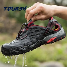 

TOURSH 2017 Men Outdoor Sneakers Breathable Hiking Shoes Big Size Men Women Outdoor Hiking Sandals Men Trekking Trail Water Shoe