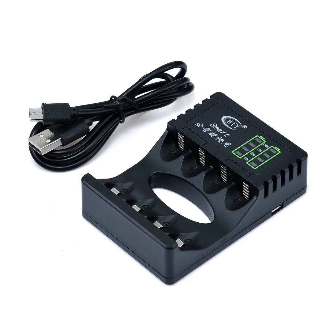 Mayitr 1pc 4 Slots LED Battery Charger 2 Colors High Quality Battery