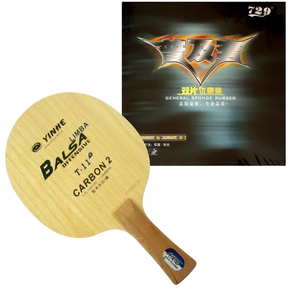 

Pro Table Tennis Combo Paddle / Racket: Galaxy YINHE T-11+ Blade with 2x RITC 729 General Rubbers Shakehand long handle FL