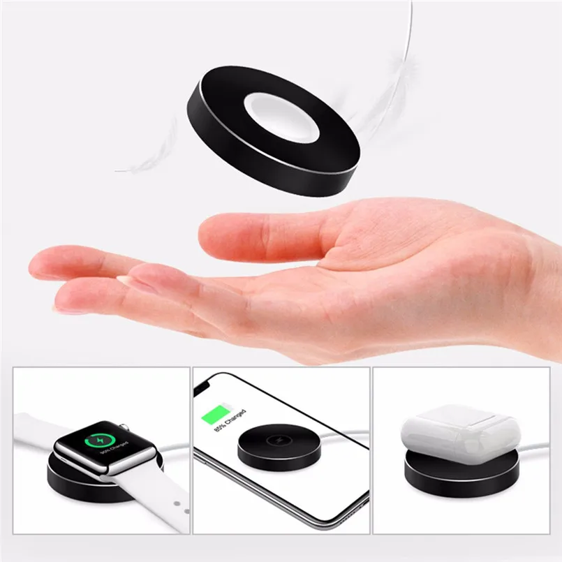 Mini 3 In 1 Wireless Charger ForiWatch For iPhone For Airpods Aluminum Alloy Fast Charging AirPower Wireless Charger 40AP803