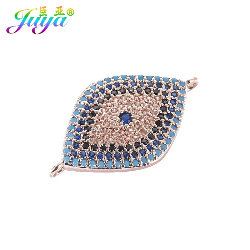 Rose Gold Juya DIY ювелирных изделий Золото/Серебро Греческий сглаза соединитель амулеты аксессуары для женщин мужчин DIY ремесло амулеты ювелирных изделий - Окраска металла: Rose Gold