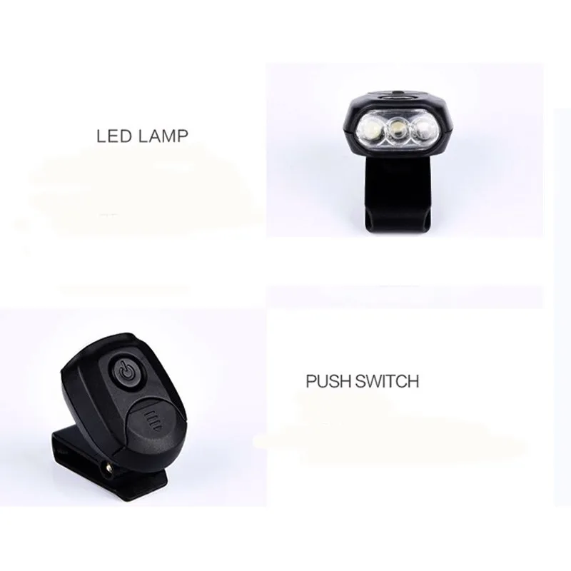 Открытый 3 светодиодный пластиковый мини-колпачок свет 90 градусов поворотный зажим-на шляпе свет руки яркая велосипедная лампа Фонарь Кемпинг Велоспорт