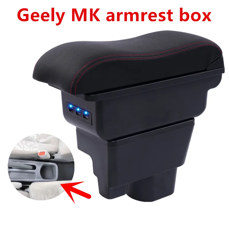 

For Geely MK armrest box central Store content Storage box King kong armrest box with cup holder ashtray USB interface