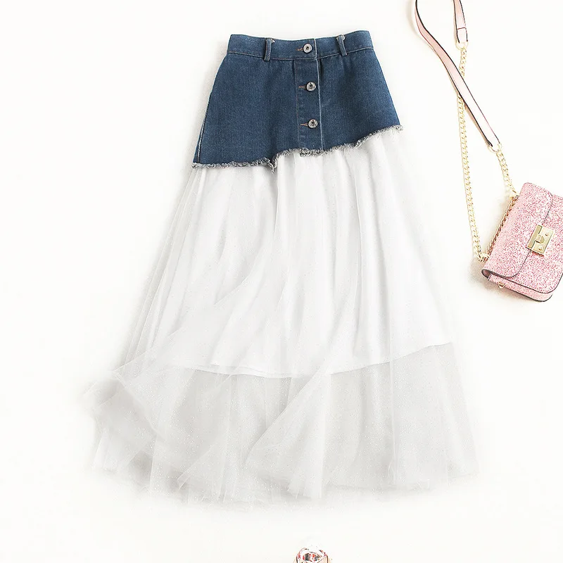 Buy For Girls Summer Leading Women's Long Denim Tulle