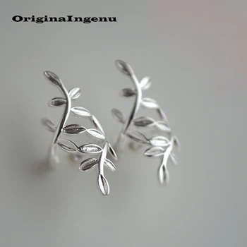 

Jewelry Earrings for Women Brincos Pendientes Charm Leaves Vintage Minimalism Mom Birthday Gift Oorbellen 925 Silver Ear Clip