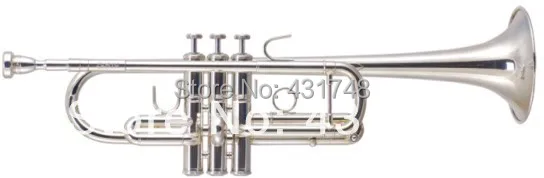 Cheap Hi-grade C Trumpet in Silver plated with Foambody case EMS free shipping Musical instruments