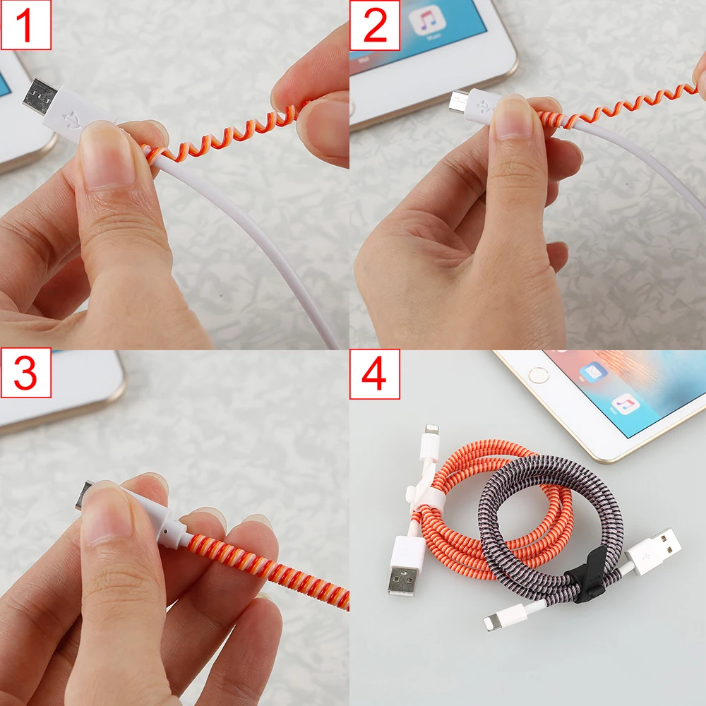 1,4 м usb кабель для зарядки и передачи данных защита провода защита шнура обмотка кабеля органайзер для iPhone для Xiaomi