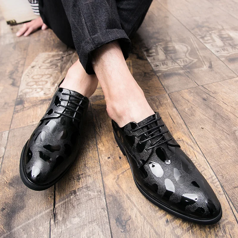 men gold dress shoes leather luxury brand italian formal working elegant nale footwear pointed toe brogue oxford shoes for men (23)